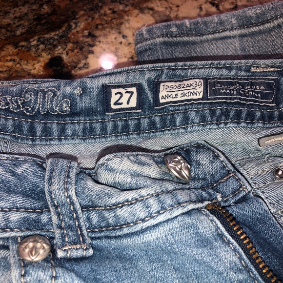 Miss Me Ankle Skinny Jeans MM Jeans Distressed 27 Women Girls Juniors Pretty - Picture 5 of 14